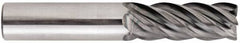 Niagara Cutter - 3/8", 7/8" LOC, 3/8" Shank Diam, 2-1/2" OAL, 5 Flute, Solid Carbide Square End Mill - Single End, AlCrN Finish, Spiral Flute, Variable° Helix, Centercutting, Right Hand Cut, Right Hand Flute, Series STS540 - Americas Industrial Supply