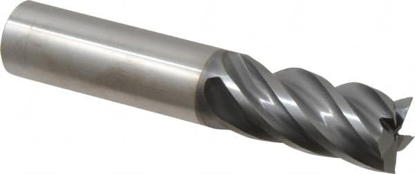 Niagara Cutter - 3/4", 1-1/2" LOC, 3/4" Shank Diam, 4" OAL, 5 Flute, Solid Carbide Square End Mill - Single End, AlCrN Finish, Spiral Flute, Variable° Helix, Centercutting, Right Hand Cut, Right Hand Flute, Series STS540 - Americas Industrial Supply