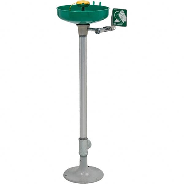 Haws - 15" Wide x 38" High, Pedestal Mount, Plastic Bowl, Eye & Face Wash Station - 11" Inlet, 3.7 GPM Flow Rate - Americas Industrial Supply
