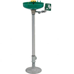 Haws - 15" Wide x 38" High, Pedestal Mount, Plastic Bowl, Eye & Face Wash Station - 11" Inlet, 3.7 GPM Flow Rate - Americas Industrial Supply