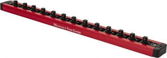 Value Collection - 13 Piece Capacity Magnetic Locking Socket Holder - 1/4" Drive, Red - Americas Industrial Supply