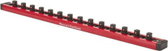 Value Collection - 12 Piece Capacity Magnetic Locking Socket Holder - 3/8" Drive, Red - Americas Industrial Supply