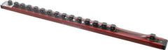 Value Collection - 16 Piece Capacity Magnetic Locking Socket Holder - 1/2" Drive, Red - Americas Industrial Supply