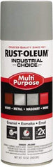 Rust-Oleum - ANSI 61 Light Gray, Gloss, Enamel Spray Paint - 15 to 25 Sq Ft per Can, 12 oz Container, Use on Multipurpose - Americas Industrial Supply