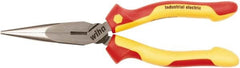 Wiha - 200mm OAL, 2-3/4" Jaw Length, Long Nose Side Cutting Pliers - Insulated Handles - Americas Industrial Supply