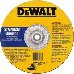DeWALT - 30 Grit, 9" Wheel Diam, 1/8" Wheel Thickness, Type 27 Depressed Center Wheel - Aluminum Oxide, 6,600 Max RPM, Compatible with Angle Grinder - Americas Industrial Supply