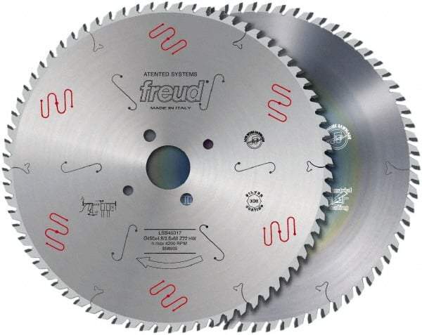 Freud - 450mm Diam, 60mm Arbor Hole Diam, 72 Tooth Wet & Dry Cut Saw Blade - Carbide-Tipped, Standard Round Arbor - Americas Industrial Supply