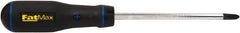 Stanley - #3, 11" OAL, Standard Phillips Screwdriver - 6" Blade Length, Round Shank, Ergonomic Handle - Americas Industrial Supply