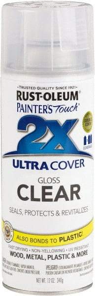 Rust-Oleum - Clear, Gloss, Enamel Spray Paint - 8 Sq Ft per Can, 12 oz Container, Use on Multipurpose - Americas Industrial Supply