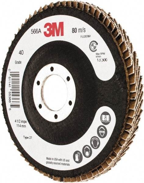 3M - Flap Disc - Cloth Backing, Arbor Attaching System - Americas Industrial Supply