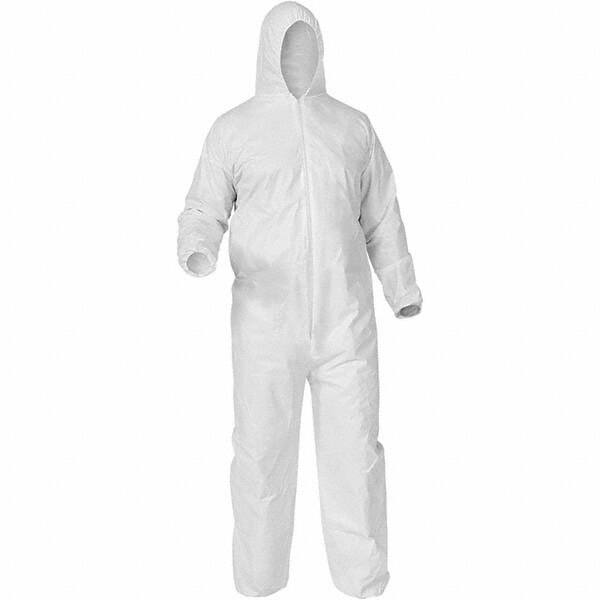 KleenGuard - Size XL Polypropylene General Purpose Coveralls - White, Zipper Closure, Elastic Cuffs, Elastic Ankles, Serged Seams - Americas Industrial Supply
