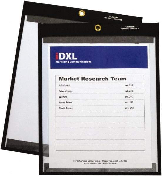 C-LINE - 25 Piece Black/Clear Shop Ticket Holder - 12" High x 9" Wide - Americas Industrial Supply