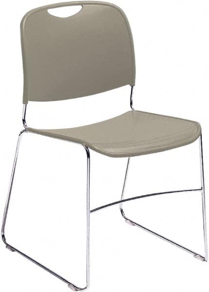 NPS - Polypropylene Grey Stacking Chair - Chrome Frame, 17" Wide x 22-1/2" Deep x 31" High - Americas Industrial Supply