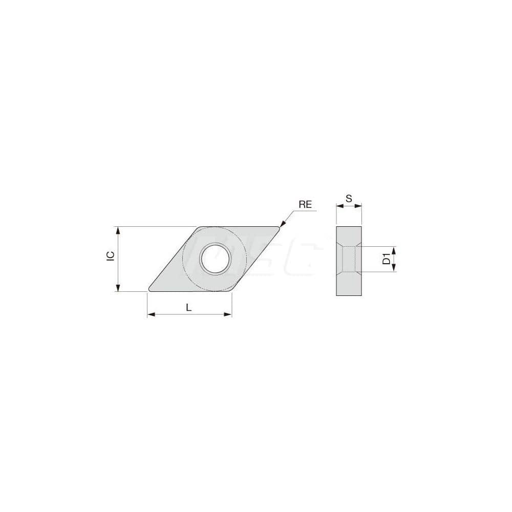 Turning Insert:  DNMG431SF T6130,  Solid Carbide TiCN & TiN Finish,  Neutral,  1/2″ Inscribed Circle,  0.0160″ Corner Radius,  55.0 &deg N/A Diamond,  Series  DNMG
