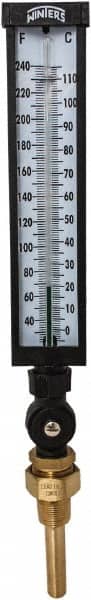 Winters - 30 to 240°F, Industrial Thermometer with Standard Thermowell - 3 Inch Immersion Length, 3-1/2 Inch Stem Length, 17 Inch Long, 3/4 Inch Thread - Americas Industrial Supply