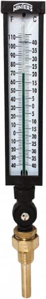 Winters - -40 to 110°F, Industrial Thermometer with Standard Thermowell - 3 Inch Immersion Length, 3-1/2 Inch Stem Length, 17 Inch Long, 3/4 Inch Thread - Americas Industrial Supply