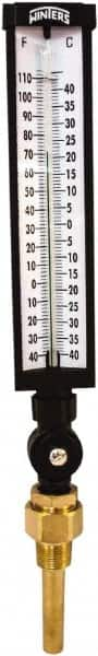 Winters - -40 to 110°F, Industrial Thermometer with Standard Thermowell - 3 Inch Immersion Length, 3-1/2 Inch Stem Length, 17 Inch Long, 3/4 Inch Thread - Americas Industrial Supply