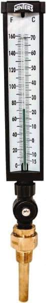 Winters - -15 to 160°F, Industrial Thermometer with Standard Thermowell - 3 Inch Immersion Length, 3-1/2 Inch Stem Length, 17 Inch Long, 3/4 Inch Thread - Americas Industrial Supply