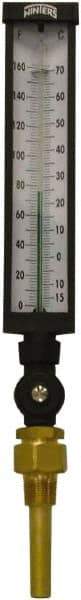 Winters - -15 to 160°F, Industrial Thermometer with Standard Thermowell - 3 Inch Immersion Length, 3-1/2 Inch Stem Length, 17 Inch Long, 3/4 Inch Thread - Americas Industrial Supply