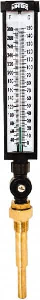 Winters - 30 to 300°F, Industrial Thermometer with Standard Thermowell - 5 Inch Immersion Length, 6 Inch Stem Length, 20 Inch Long, 3/4 Inch Thread - Americas Industrial Supply