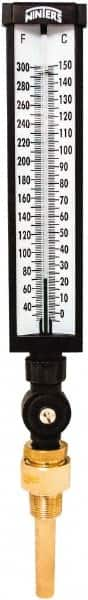 Winters - 30 to 300°F, Industrial Thermometer with Standard Thermowell - 3 Inch Immersion Length, 3-1/2 Inch Stem Length, 17 Inch Long, 3/4 Inch Thread - Americas Industrial Supply