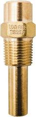 Winters - 2 Inch Overall Length, 1/2 Inch Thread, Brass Thermowell - 1.4 Inch Insertion Length - Americas Industrial Supply