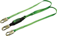 Miller - 6' Long, 310 Lb Capacity, 2 Leg Locking Snap Hook Harness Lanyard - Webbing, Locking Snap Hook Anchorage Connection - Americas Industrial Supply