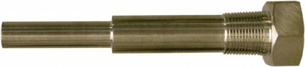 Winters - 6-3/4 Inch Overall Length, 3/4 Inch Thread, 304 Stainless Steel Thermowell - 5 Inch Insertion Length - Americas Industrial Supply