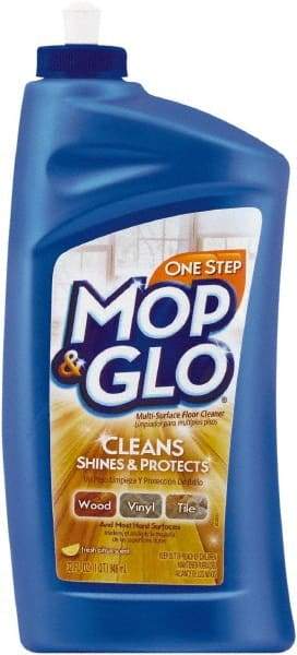 Mop&Glo - 1 Qt Bottle Cleaner - Use on Ceramic Tile, Laminate Surfaces, Linoleum, Quarry Tile, Cement, Concrete, Vinyl Tile, Terra Cotta, Terrazzo, Vinyl Composite Tile (VCT) - Americas Industrial Supply