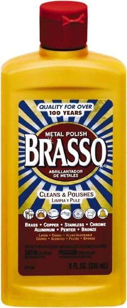 Brasso - 8 Fluid Ounce Liquid Metal Polish - Unscented, Bottle - Americas Industrial Supply