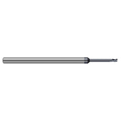 Variable Helix End Mills for Free Machining Steels - 0.0310″ (1/32″) Cutter Diameter × 0.0470″ (3/64″) Length of Cut × 0.2500″ (1/4″) Reach Carbide Square End Mill for Free Machining Steels, 3 Flutes, AlTiN Coated