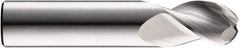 SGS - 1/2" Diam, 1" LOC, 3 Flute Solid Carbide Ball End Mill - Uncoated, Single End, 3" OAL, 1/2" Shank Diam, Spiral Flute - Americas Industrial Supply