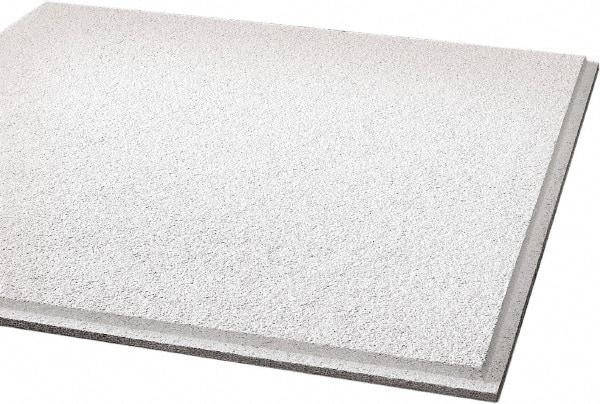 Armstrong World - 24" Long x 24" Wide, Wet-Formed Mineral Fiber Acoustic Ceiling Tile - ASTM E1264 Specification, White - Americas Industrial Supply