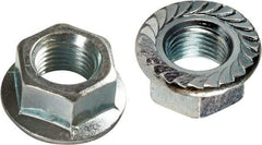 Monroe Engineering Products - 7/16-14 Grade 8 Steel Hex Flange Lock Nut - 11/16" Width Across Flats, 7/16" High, Zinc-Plated Finish - Americas Industrial Supply