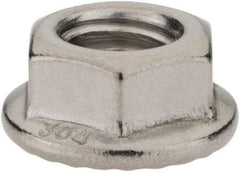 Monroe Engineering Products - 3/8-16 304 Steel Hex Flange Lock Nut - 9/16" Width Across Flats, 3/8" High - Americas Industrial Supply