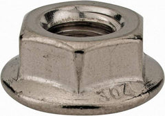 Monroe Engineering Products - 5/16-18 304 Steel Hex Flange Lock Nut - 1/2" Width Across Flats, 5/16" High - Americas Industrial Supply