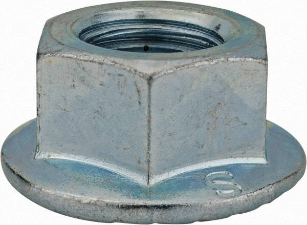 Monroe Engineering Products - M16x2.00 Grade 8 Steel Hex Flange Lock Nut - 16mm High, Zinc-Plated Finish - Americas Industrial Supply