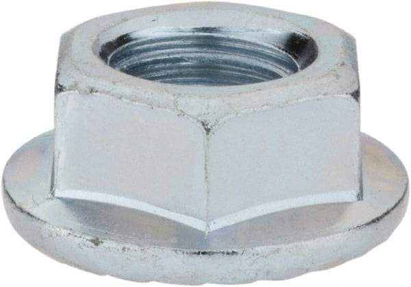 Monroe Engineering Products - 1/2-13 Grade 8 Steel Hex Flange Lock Nut - 3/4" Width Across Flats, 1/2" High, Zinc-Plated Finish - Americas Industrial Supply