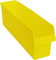 Quantum Storage - 23-5/8" Deep, Yellow Polypropylene Hopper Shelf Bin - 8" High x 6-5/8" Wide x 23-5/8" Long - Americas Industrial Supply