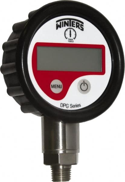 Winters - 2-1/2" Dial, 1/4 Thread, 0-300 Scale Range, Pressure Gauge - Lower Connection Mount, Accurate to 0.01% of Scale - Americas Industrial Supply