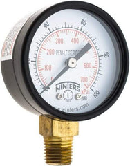 Winters - 2" Dial, 1/4 Thread, 0-100 Scale Range, Pressure Gauge - Lower Connection Mount, Accurate to 3-2-3% of Scale - Americas Industrial Supply