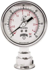 Winters - 4" Dial, 1-1/2 Thread, 0-60 Scale Range, Pressure Gauge - Lower Connection Mount, Accurate to 0.01% of Scale - Americas Industrial Supply