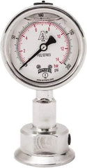 Winters - 2-1/2" Dial, 1-1/2 Thread, 0-200 Scale Range, Pressure Gauge - Lower Connection Mount, Accurate to 1.5% of Scale - Americas Industrial Supply