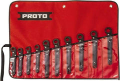 Proto - 10 Piece, 10mm to 19mm, 12 Point Ratcheting Flare Nut Set - Metric Measurement Standard, Black Oxide Finish - Americas Industrial Supply