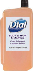 Dial - 1 L Bottle Peach Hair & Body Wash - Clear Amber - Americas Industrial Supply