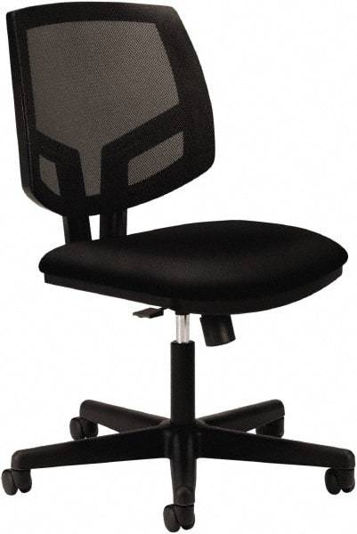 Hon - 38-1/2" High Task Chair with Synchro-Tilt - 24" Wide x 25" Deep, 100% Polyester Seat, Black - Americas Industrial Supply