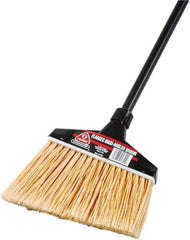 O-Cedar - 13" Wide, Synthetic Bristles, 51" Vinyl-Coated Metal Handle, Angled Broom - Flagged - Americas Industrial Supply