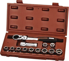 Paramount - 13 Piece 3/4" Drive Deep Well Socket Set - 12 Points, 10mm to 19mm Range, Metric Measurement Standard - Americas Industrial Supply
