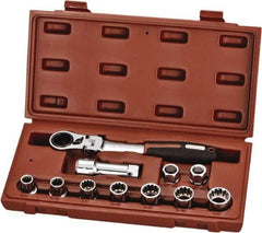 Paramount - 11 Piece 3/4" Drive Deep Well Socket Set - 12 Points, 3/8" to 3/4" Range, Inch Measurement Standard - Americas Industrial Supply