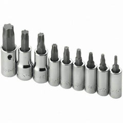 SK - 9 Piece 1/4 & 3/8" Drive Torx Bit Socket Set - Americas Industrial Supply
